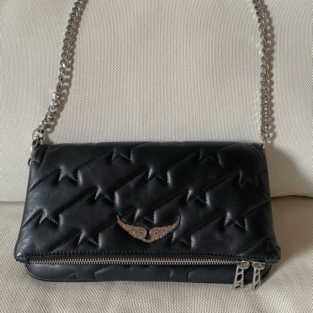 Zadig & Voltaire black leather bag.